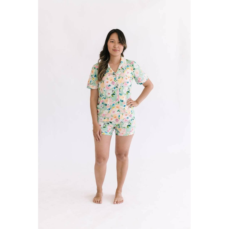 2 Piece Mama Pajama Short Set in Watercolor Floral