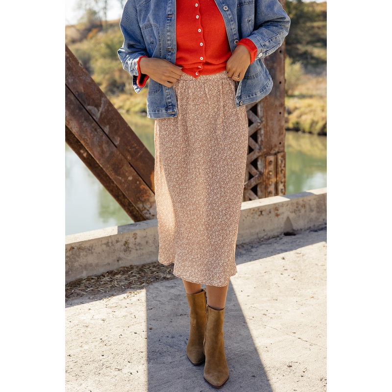 Cheek To Cheek Textured Skirt|DarkSalmon|S|M|L
