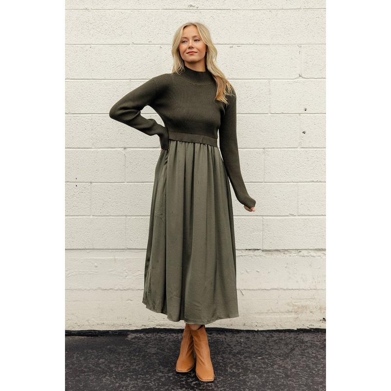 Restless Hearts Satin Sweater Dress