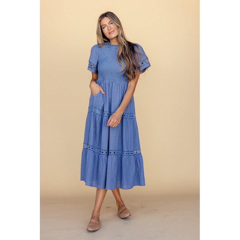 The River Detail Maxi Dress|SteelBlue|DarkGreen|S|M|L
