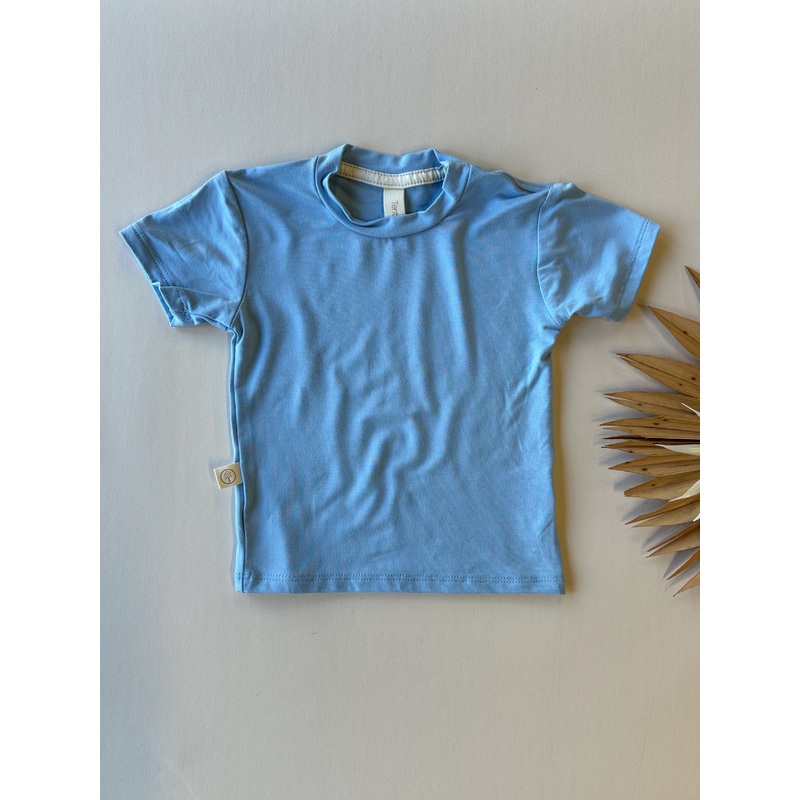 0/3m, 3/6m | Short Sleeve Essential Tee | Ocean | Luxury Bamboo