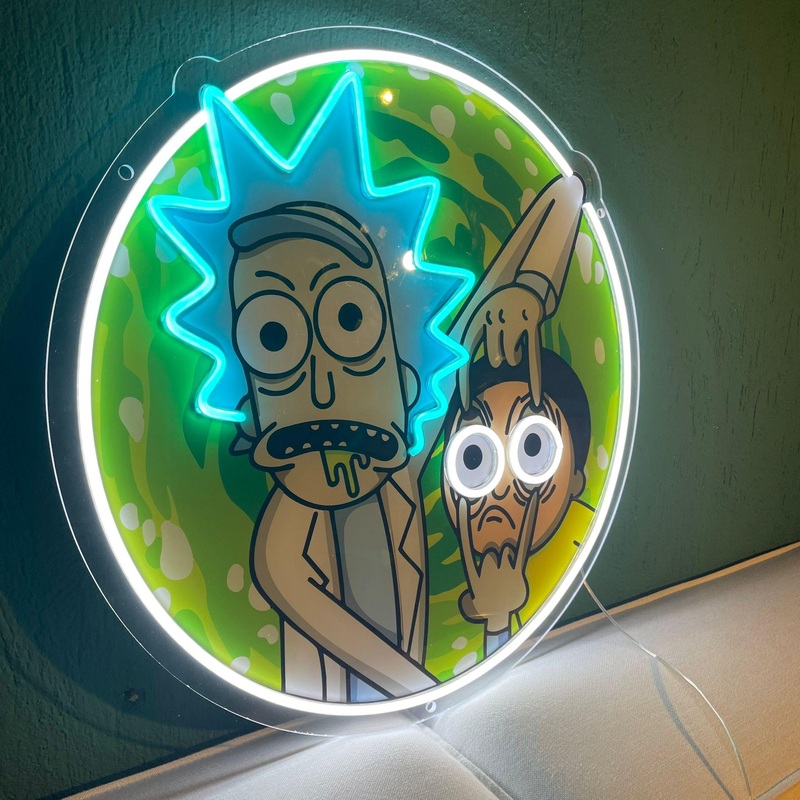 UV Print Neon Sign  Custom LED Wall Light  Colorful Modern Decor  Unique Room Lighting for Gamers, Offices, and Pop Culture Lovers