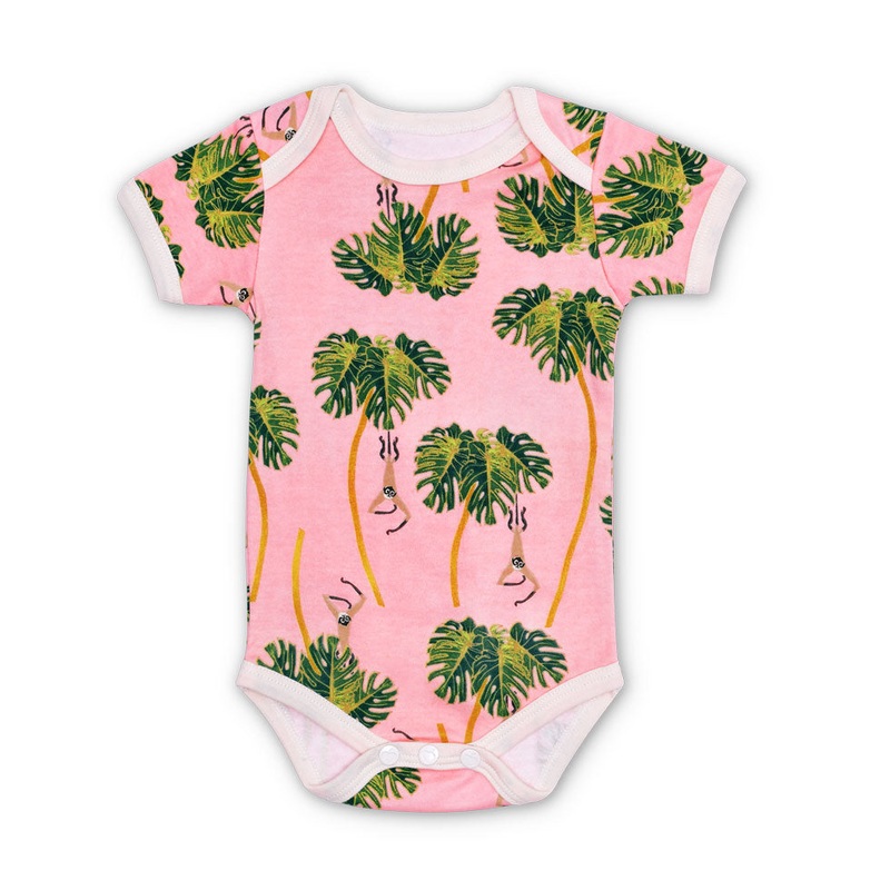 Lala Curio Essential Onesie – Dancing Palms Pink