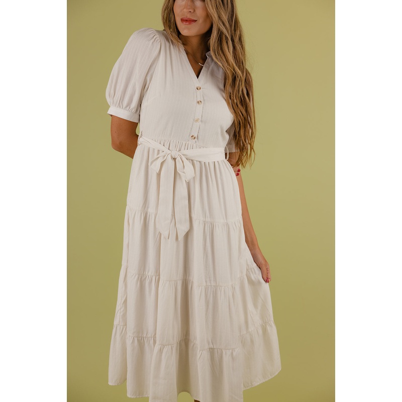 Lawana Tiered Dress|Ivory|S|M|L|XL