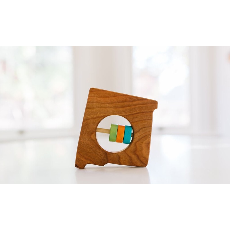 New Mexico State Wooden Baby Rattle