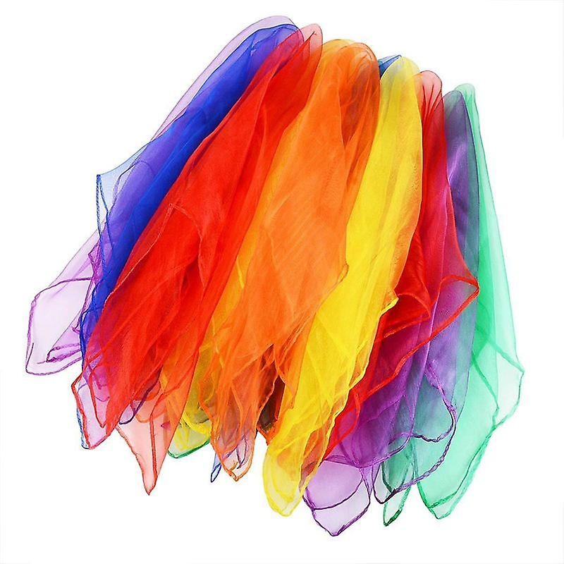 12 X Small Dance Scarves Multi-color Scarves Hem Juggling Scarves Dance Color Ran 60 X 60cm | Fruugo SG