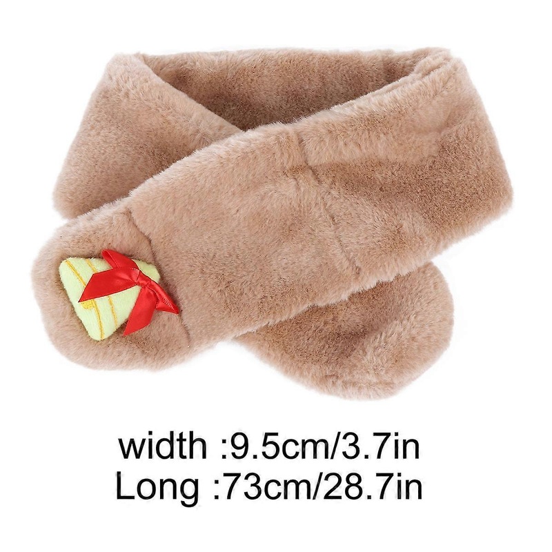 Children’s Fashionable Plush Scarf For Winter Celebrations In Khaki Design For Neck Warming 1Pc | Fruugo SG