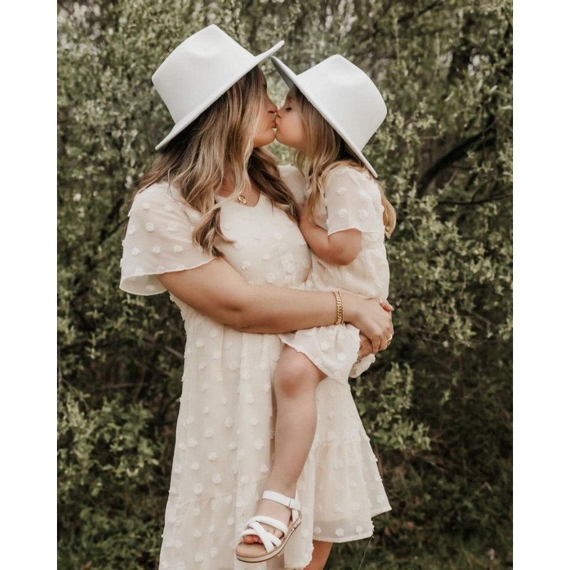 Eden Short Sleeve Dot Dress – Ivory