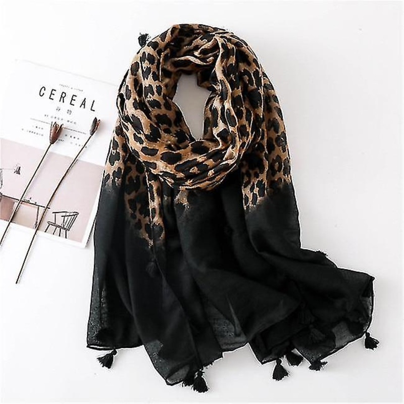 Fashion Design Sexy Leopard Dot Tassel Viscose Shawl Scarf | Fruugo SG