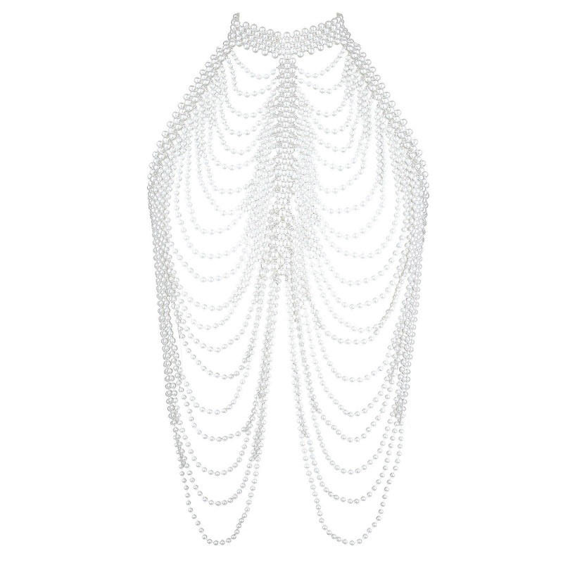 Artificial Pearls Wrap Shawl Pearls Shoulder Chain for Evening Party Shoulder Necklace Shoulder Chain for Cheongsam | Fruugo SG