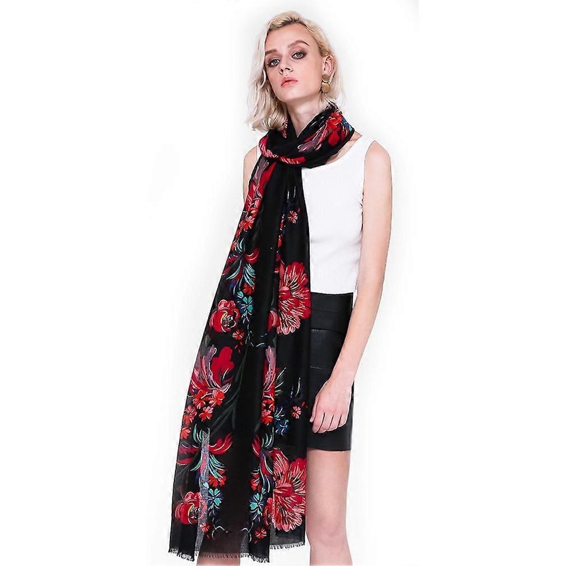 Autumn Winter Satin Scarf Cotton Fabric Wraps Fashion Printed Scarf for Lady | Fruugo SG