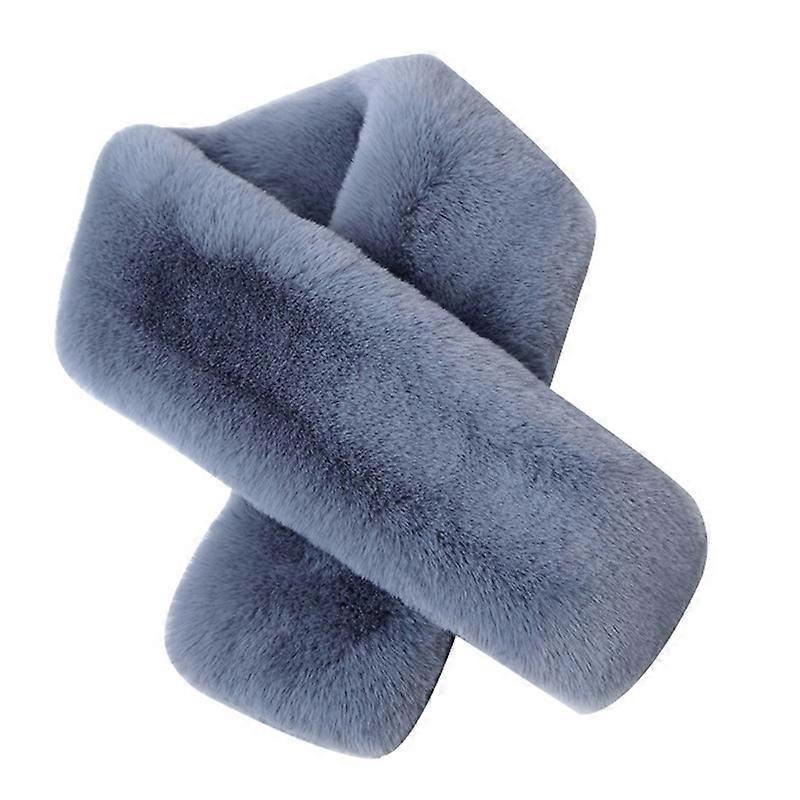 Cross Scarf Faux Rabbit Fur Double-sided Thickened Soft Washable Keep Warm Pure Color Autumn Winter Women Neck Warmer Collar Scarf for Outdoor | Fruugo SG