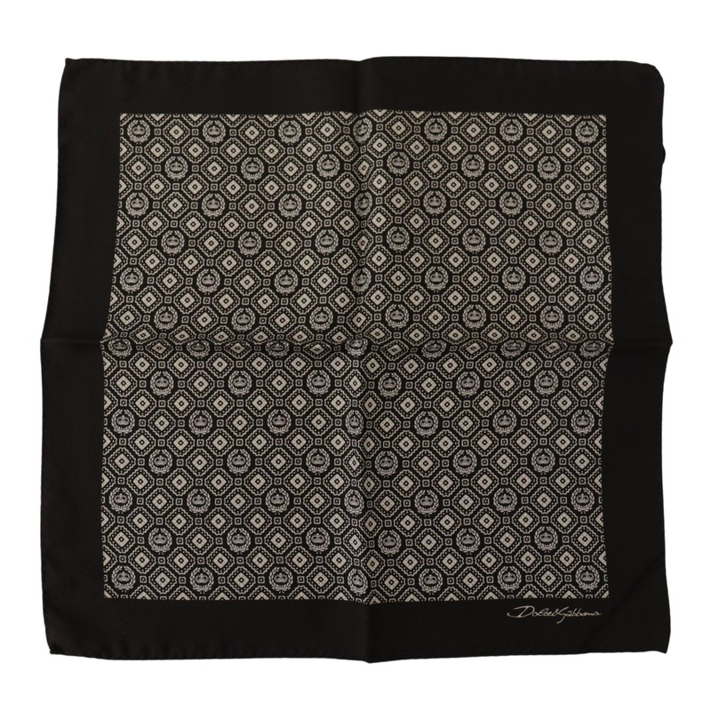 Dolce & Gabbana Black Patterned Dg Logo Square Handkerchief Scarf | Fruugo SG