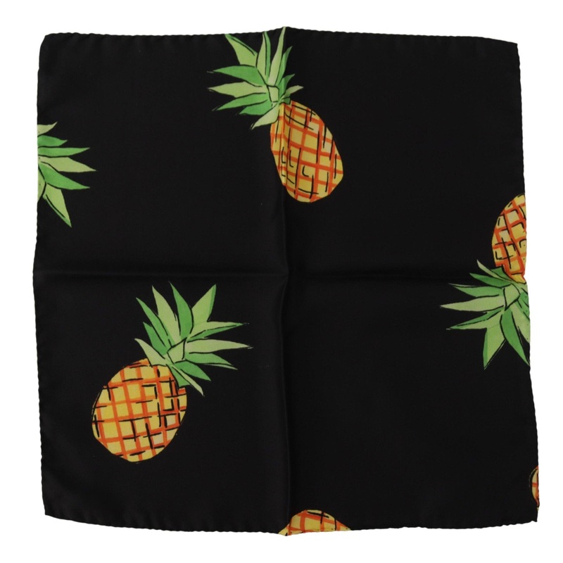 Dolce & Gabbana Black Pineapple Printed Square Handkerchief  Scarf | Fruugo SG