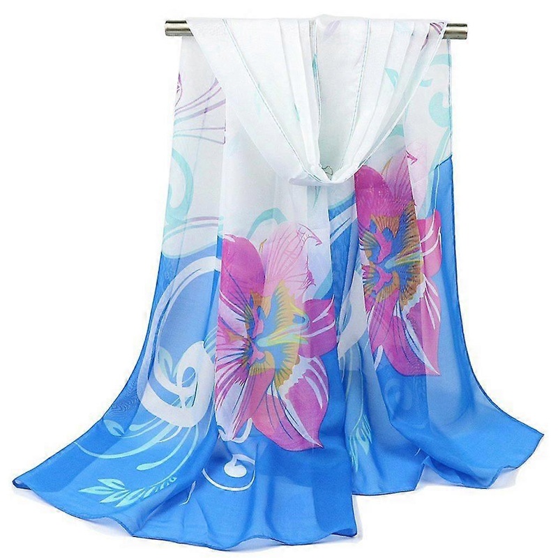 Floral Print Shawl Silky Scarf Uniform Wraps Headband for Lady | Fruugo SG