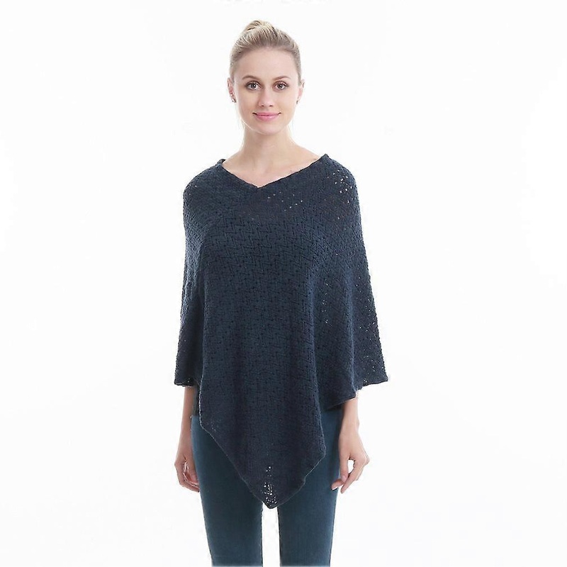 Hollow-out Pullover Poncho Crochet Loose Cape  Autumn Winter Shawl for Lady | Fruugo SG