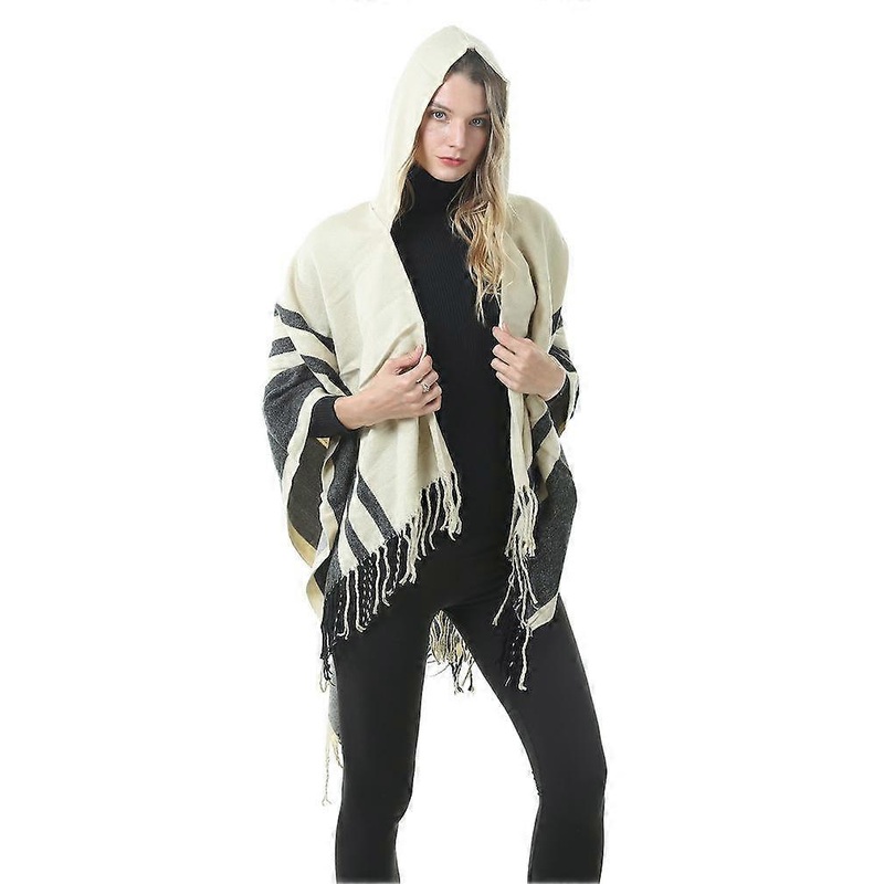 Hoodie Shawl Scarf Open Front Poncho Winter Blanket Cardigant for Lady | Fruugo SG