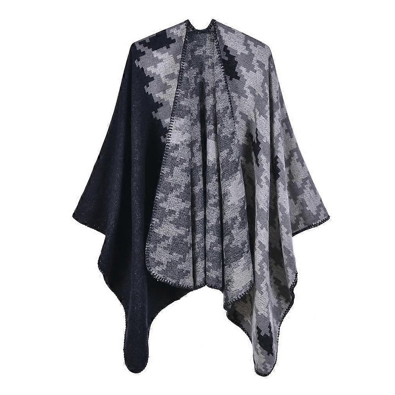 Houndstooth Pashmina Shawl Wrap Thicken Warm Poncho Open Front Cape for Lady | Fruugo SG
