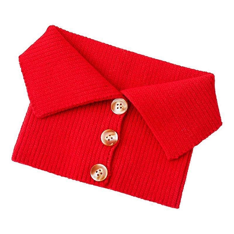 Knitted Scarf Fake Collar Button Closure Wind-proof Knitting High Elasticity Keep Warm Solid Color Winter Circle Loop Neck Warmer for Outdoor | Fruugo SG