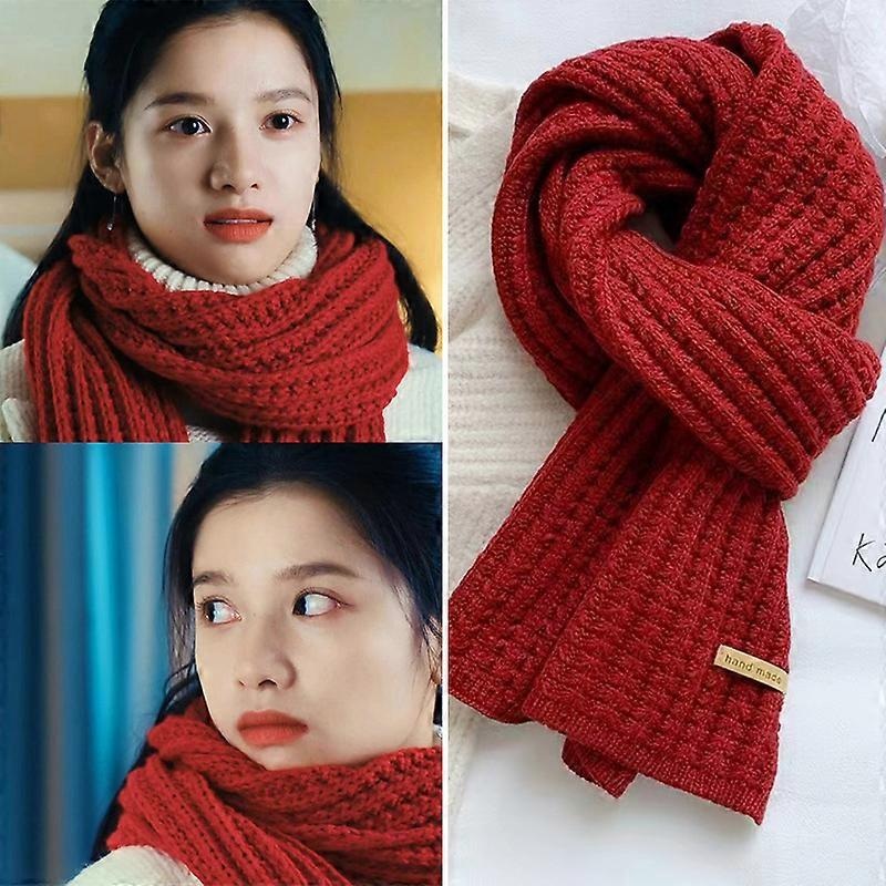 Knitting wool New Year’s red scarf female 2023 new winter senior sense birthday gift couple scarf | Fruugo SG