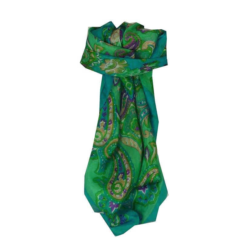 Mulberry Silk Classic Square Scarf Orissa Teal by Pashmina & Silk | Fruugo SG