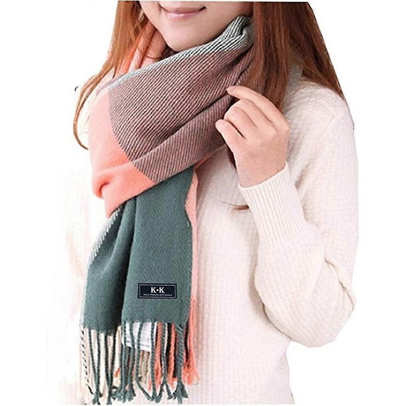 Women’s Long Plaid Blanket Thick Oversized Winter/Fall Warm Scarf Large Plaid Scarf Wrap Shawl | Fruugo SG