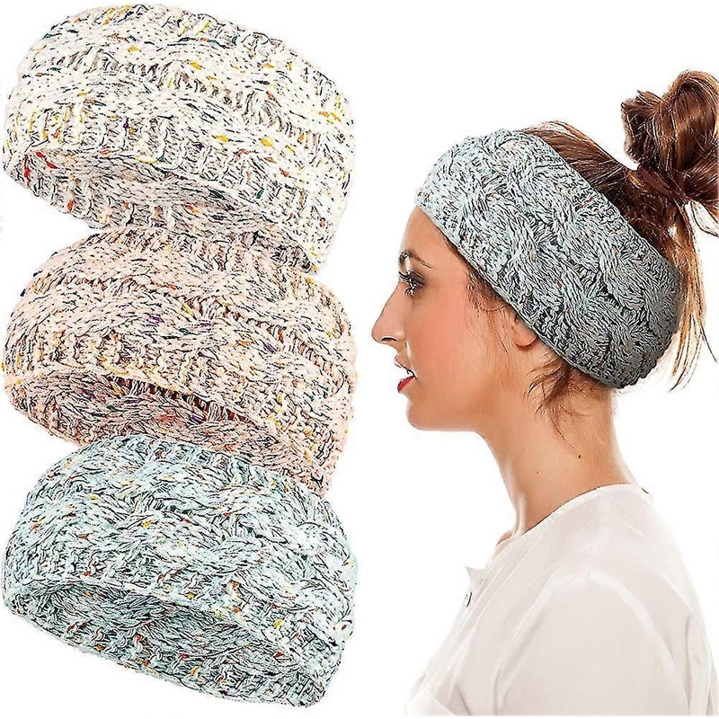3 Pieces Knitted Headbands Winter Ear Warmers. Acsergery Crocheted Turban Head Wraps Gift | Fruugo SG