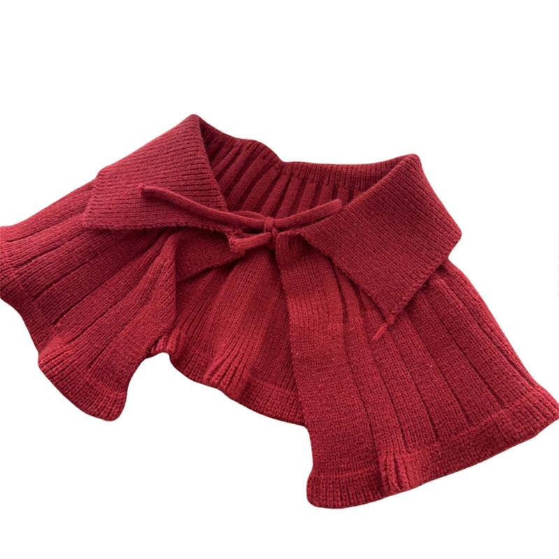 Autumn Winter Korean Baby Girls False Collar Decorative Infants Shawl Solid Color Lapel Casual Knitted Shawl  Red | Fruugo SG