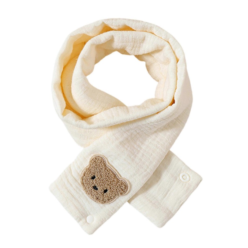Baby Scarf Soft and Skin Friendly Bear Designed Cotton Neckerchief for Infants Toddler 0-3 Years Fall and Winter Wear  Milky white | Fruugo SG