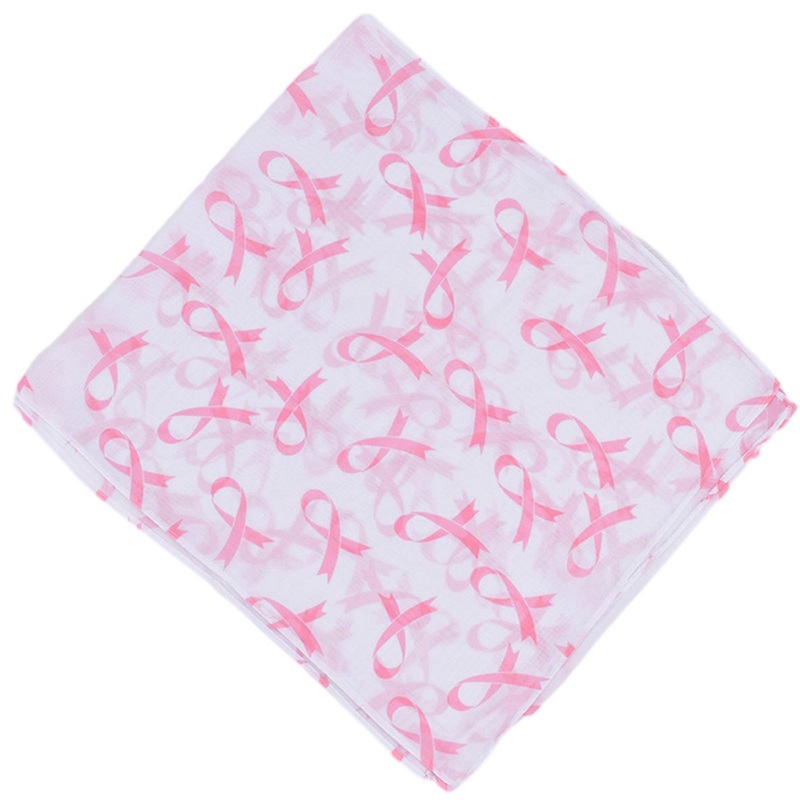 Classical Scarfs for Hot Summer Cool Neck Wrap Pink Ribbon Print Skin-friendly Scarves for Mother Sunproof Supplies  White | Fruugo SG