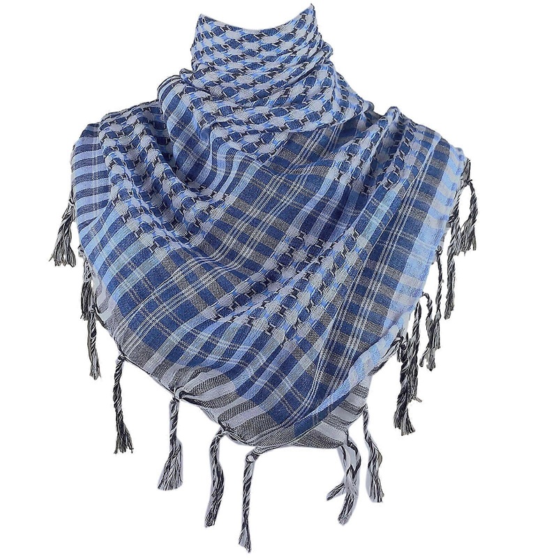 Colorblock Houndstooth Pattern Shemagh Scarf Arabian Desert Scarves Neck Head Wrap Keffiyeh Square Shawl with Tassels  Sky Blue | Fruugo SG