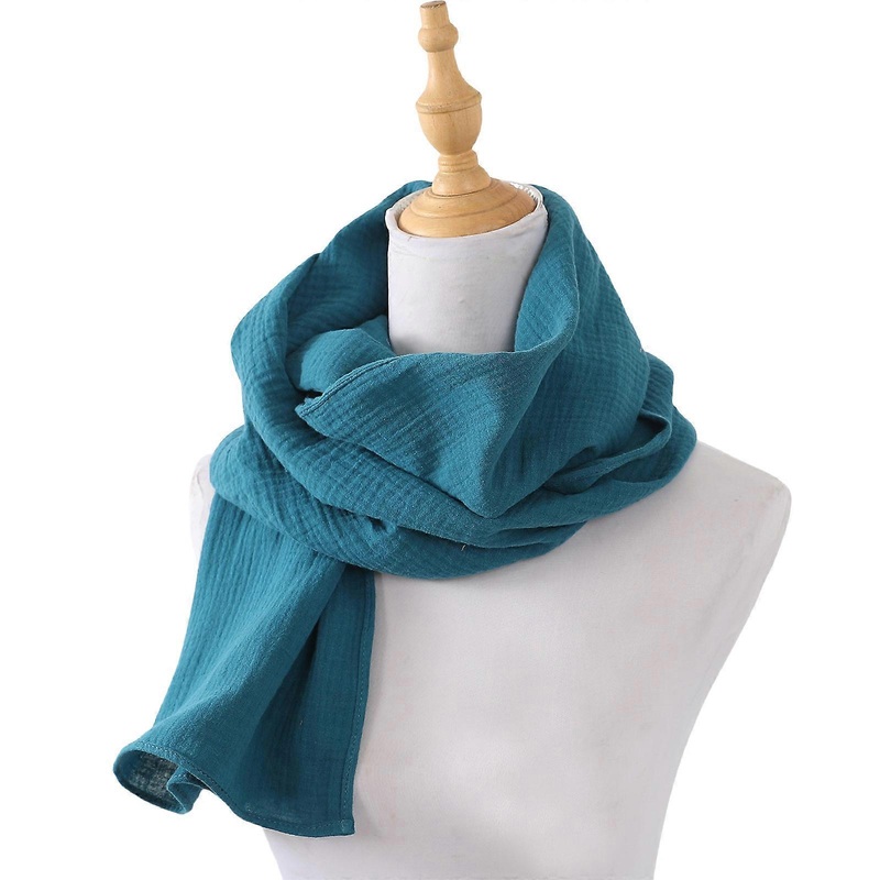 Comfortable Cotton Muslin Scarf Festival Head Cover Hijab Neckerchief Stylish Nursing Cover for New Mom  peacock blue | Fruugo SG