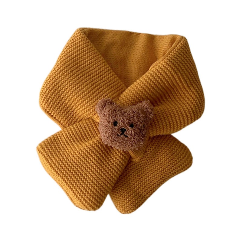 Cute Bear Scarf Wool Neck Cover Warm Winter Scarves for Kids Boys Girls Toddlers Infant Children Neckerchief(0-3Years)  Yellow | Fruugo SG