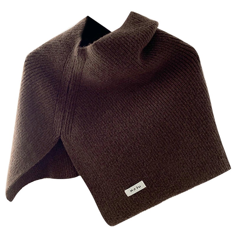 Elegant Solid Color High Neck Scarf for Women Split Winter Warm Oversized Shawl Shoulder Wrap Knitted Capelet Ponchos  Coffee color | Fruugo SG