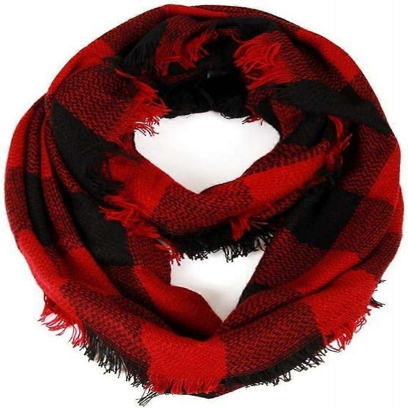 Fall Winter Scarf Classic Tassel Plaid Tartan Warm Soft Chunky Large Blanket Wrap Shawl Scarves for Women | Fruugo SG