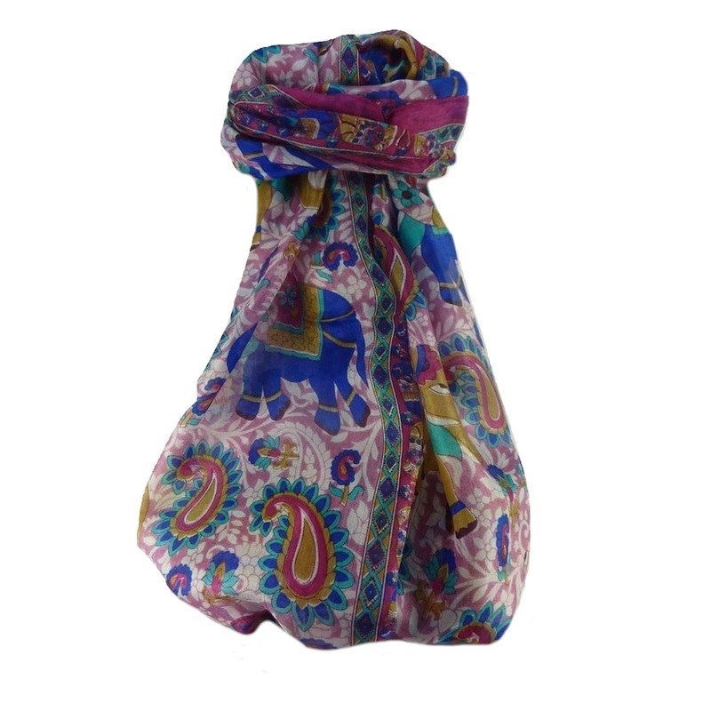 Mulberry Silk Traditional Long Scarf  Qamar Rose by Pashmina & Silk | Fruugo SG