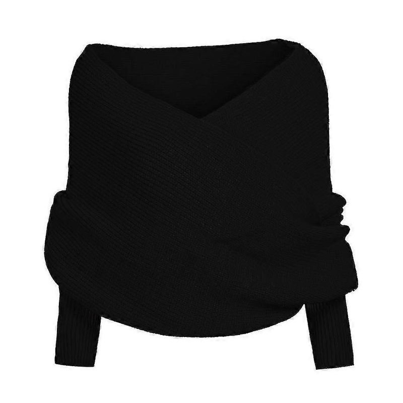 Women Knitted Sweater Tops Scarf With Sleeve Wrap Winter Warm Shawl Scarves | Fruugo SG