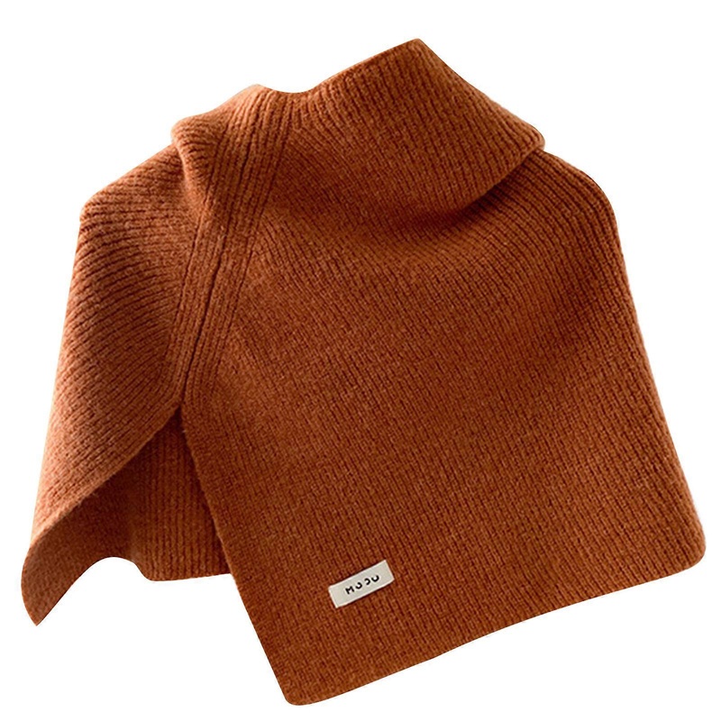Autumn Winter Turtleneck Scarf Women Fashion Thickened Warm Split Solid Color Shawl Wrap Korean Styles Capelet Ponchos  caramel color | Fruugo SG