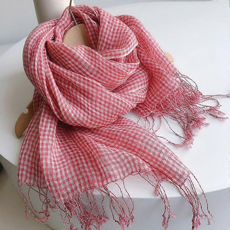 Cotton or linen scarf light shawl unisex, perfect gift for anyone,pink | Fruugo SG