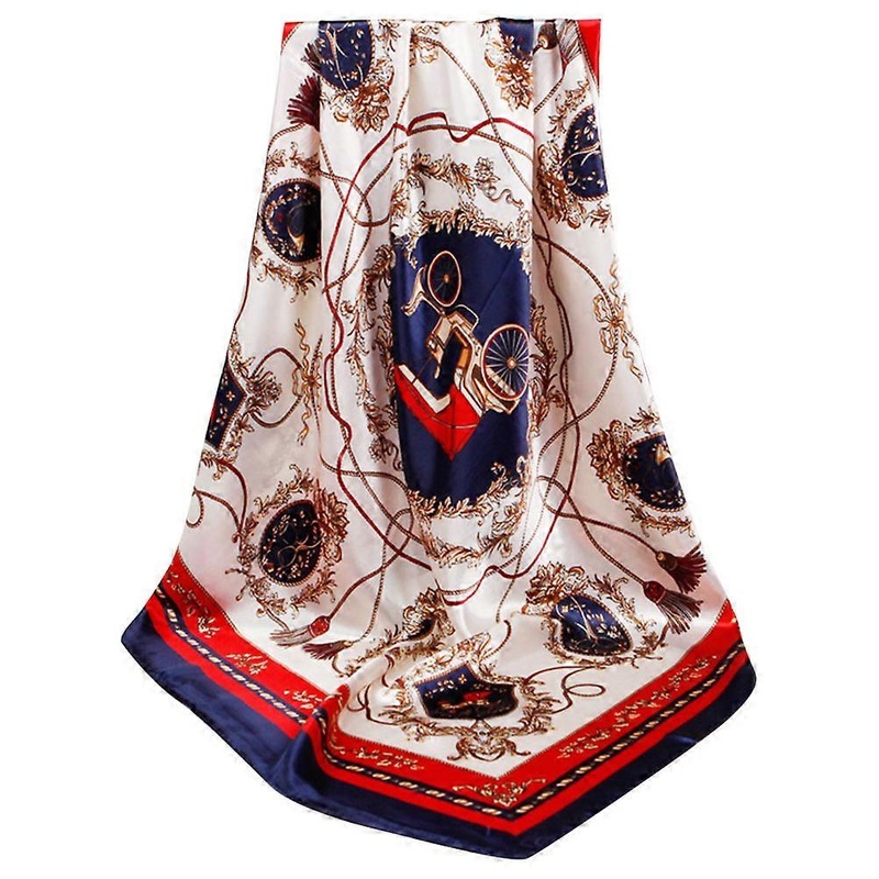 Creative Printed Imitation Silk Scarf Shawl For Women 90x99cm Stylish Sunscreen Scarf Fashionable Wear 1Pc | Fruugo SG