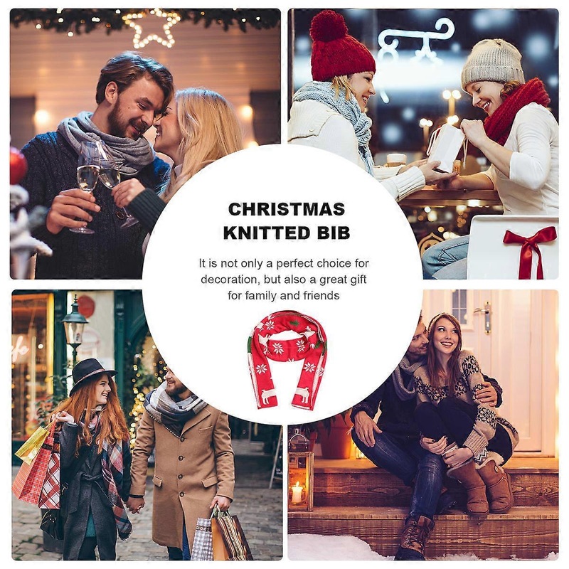 Matching Scarf For Couples Adorable Knitted Winter Warm Scarf Red 195X20cm Christmas Pattern 1Pc | Fruugo SG