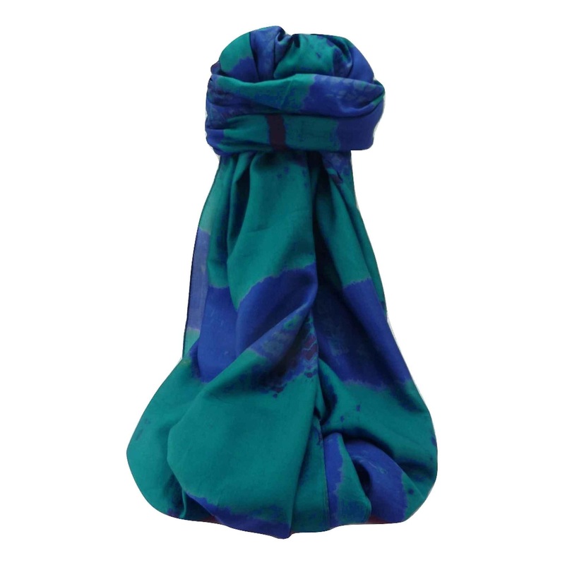 Mulberry Silk Contemporary Long Scarf Raman Aqua by Pashmina & Silk | Fruugo SG