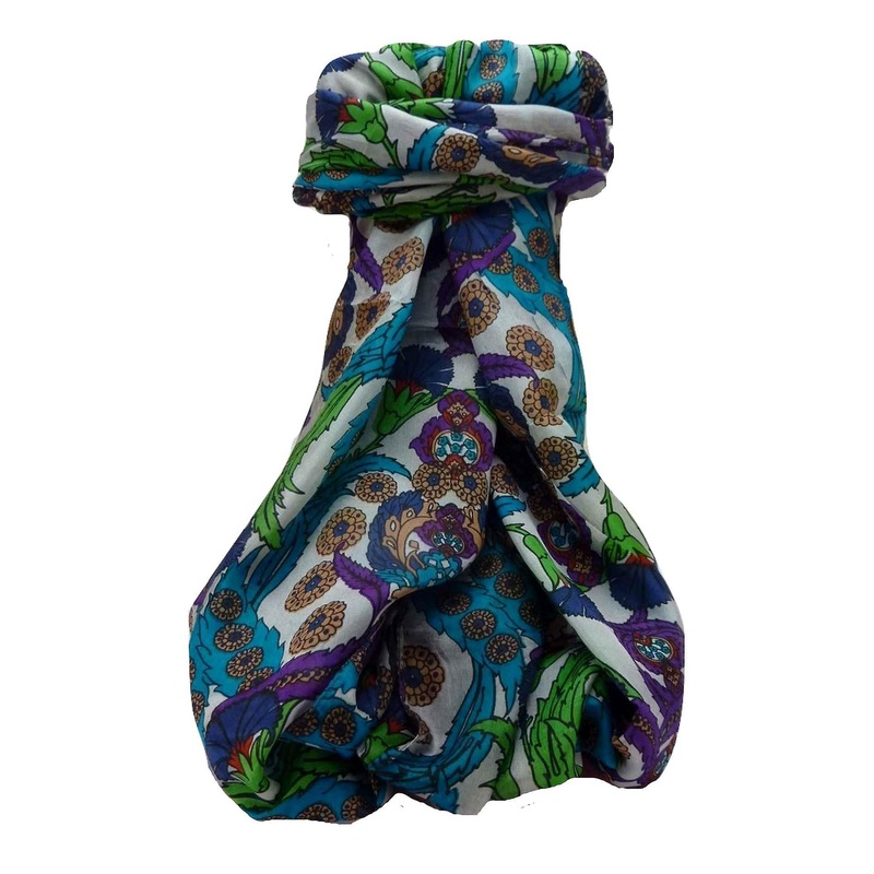 Mulberry Silk Contemporary Long Scarf Umar Multi Coloured by Pashmina & Silk | Fruugo SG