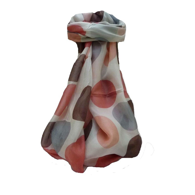 Mulberry Silk Contemporary Square Scarf Varun Brown by Pashmina & Silk | Fruugo SG