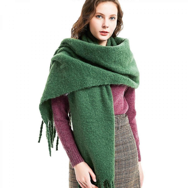 Women’s Fall Winter Scarf Classic Tassel Plaid Scarf Warm Soft Chunky Large Blanket Wrap Shawl ScarvesGreen | Fruugo SG