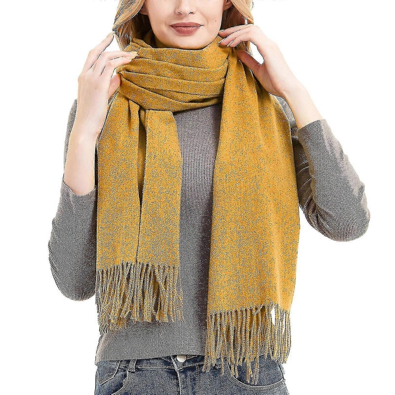 Women’s Fashion Winter Warm Scarf Solid Color Scarf Tassel Knitted Scarf | Fruugo SG