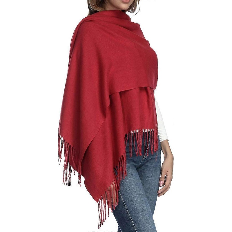 Women’s Thick Soft Cashmere Wool Scarf Warm Solid Color Stole | Fruugo SG