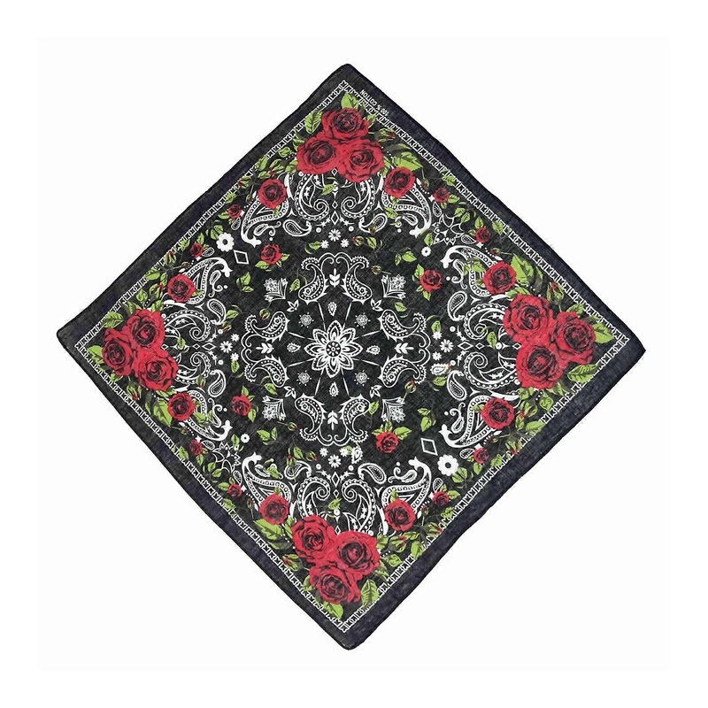 21” Exquisite Rose Pattern Hair Scarf Hip Hop Turban Women Head Wrap Hair Accessories Punk Turban Square  Green | Fruugo SG