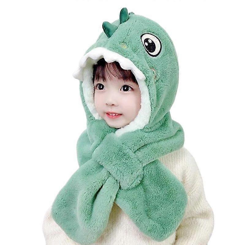Cartoon Dinosaur Children Winter Hats Beanies Set Kids Child Knitted Fur Hat Scarf One-piece Boys Girls Earflap Caps | Fruugo SG