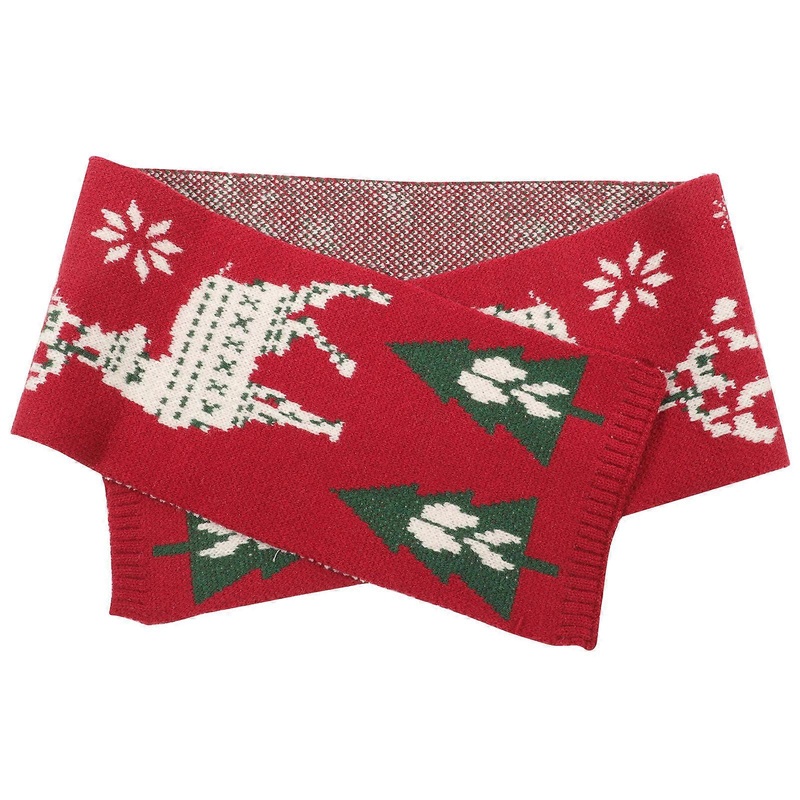 Childrens Scarf Warmth Christmas Theme Design for Kids Red 124X19CM Woolen Yarn 1Pack | Fruugo SG